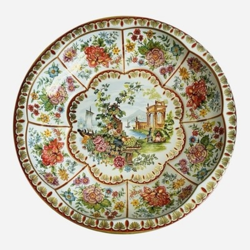 Rare Vintage 1971 Daher Decorated Ware Tin Bowl Floral 10.25" Very Good
